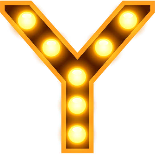 黄色字母Y形灯牌装饰素材